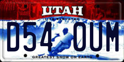 UT license plate D540UM