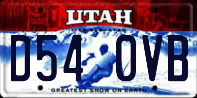 UT license plate D540VB