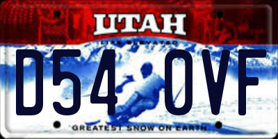 UT license plate D540VF