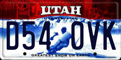 UT license plate D540VK