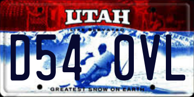 UT license plate D540VL