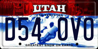 UT license plate D540VO