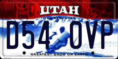 UT license plate D540VP