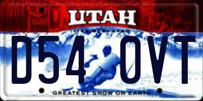 UT license plate D540VT