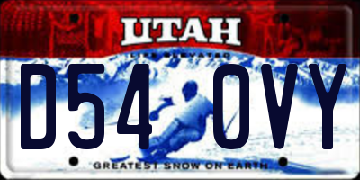 UT license plate D540VY