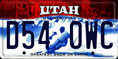 UT license plate D540WC