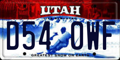 UT license plate D540WF