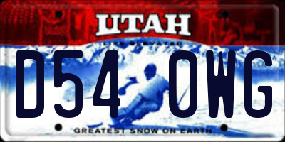 UT license plate D540WG