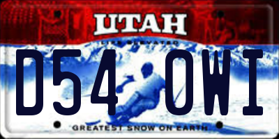 UT license plate D540WI
