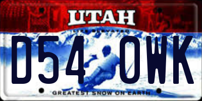 UT license plate D540WK