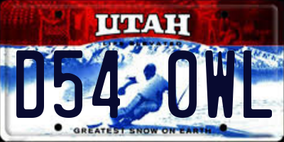 UT license plate D540WL