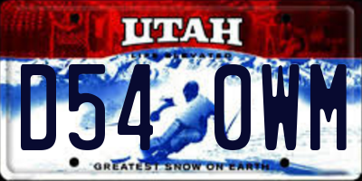 UT license plate D540WM