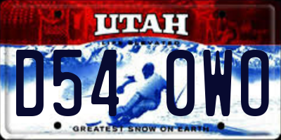 UT license plate D540WO