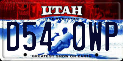 UT license plate D540WP