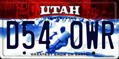 UT license plate D540WR