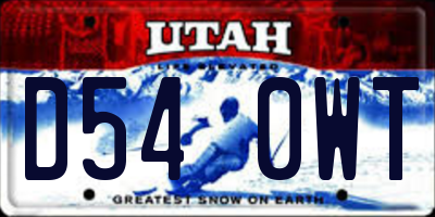 UT license plate D540WT