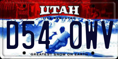 UT license plate D540WV