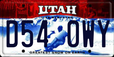 UT license plate D540WY