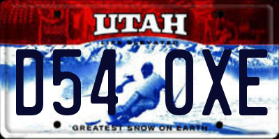 UT license plate D540XE