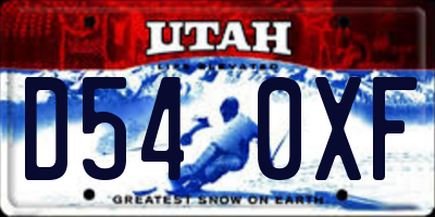 UT license plate D540XF