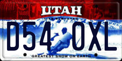 UT license plate D540XL