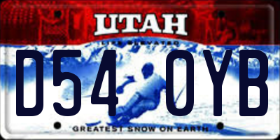 UT license plate D540YB