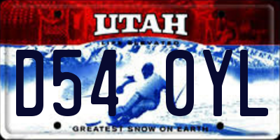 UT license plate D540YL
