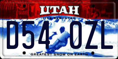UT license plate D540ZL