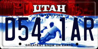 UT license plate D541AR