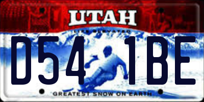 UT license plate D541BE