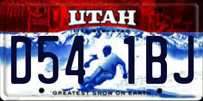 UT license plate D541BJ