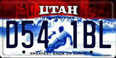 UT license plate D541BL