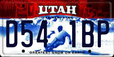UT license plate D541BP