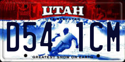 UT license plate D541CM