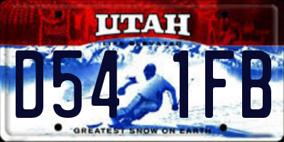 UT license plate D541FB