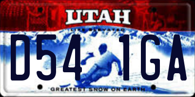 UT license plate D541GA