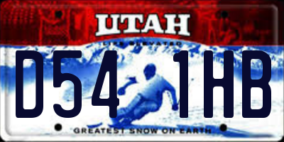 UT license plate D541HB