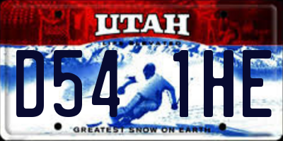 UT license plate D541HE