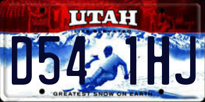 UT license plate D541HJ