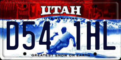 UT license plate D541HL