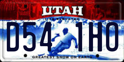 UT license plate D541HO