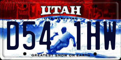 UT license plate D541HW