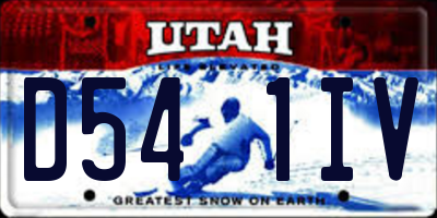 UT license plate D541IV