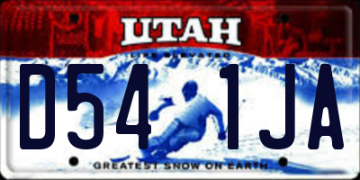 UT license plate D541JA