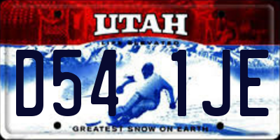 UT license plate D541JE