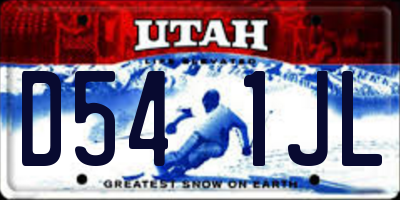 UT license plate D541JL