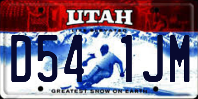 UT license plate D541JM