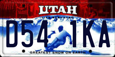 UT license plate D541KA