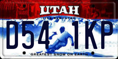UT license plate D541KP