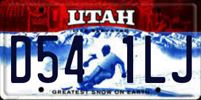 UT license plate D541LJ